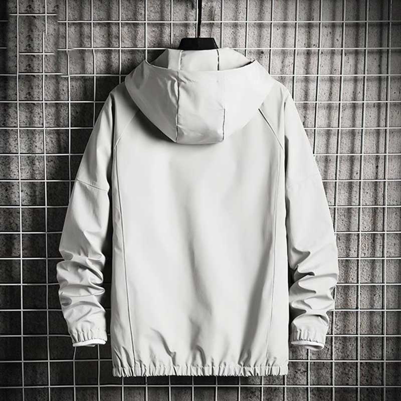 Men's Jacket Spring and Autumn Men's Jacket Simple Versatile Hooded Solid Color Casual Top Clothes