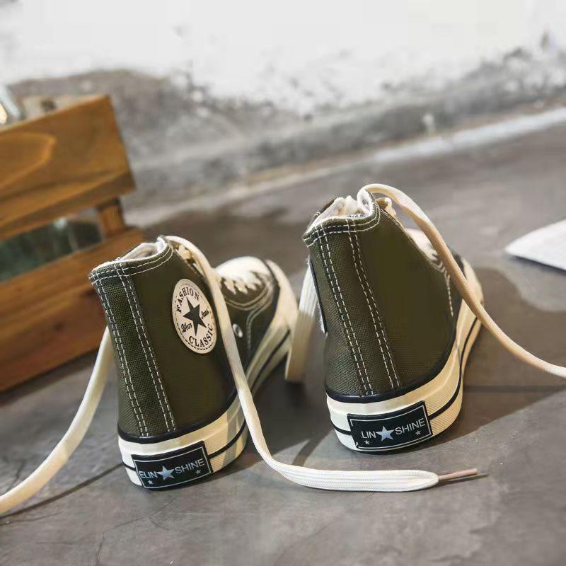 Women High-top Daisy Canvas Shoes Men Flat Shoes Non-slip Deodorant Breathable Couple Casual Shoes