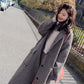 Loose Woolen Coat Women's Mid-length Houndstooth Coat Women's Autumn and Winter Models All-match Loose Mid-length Coat