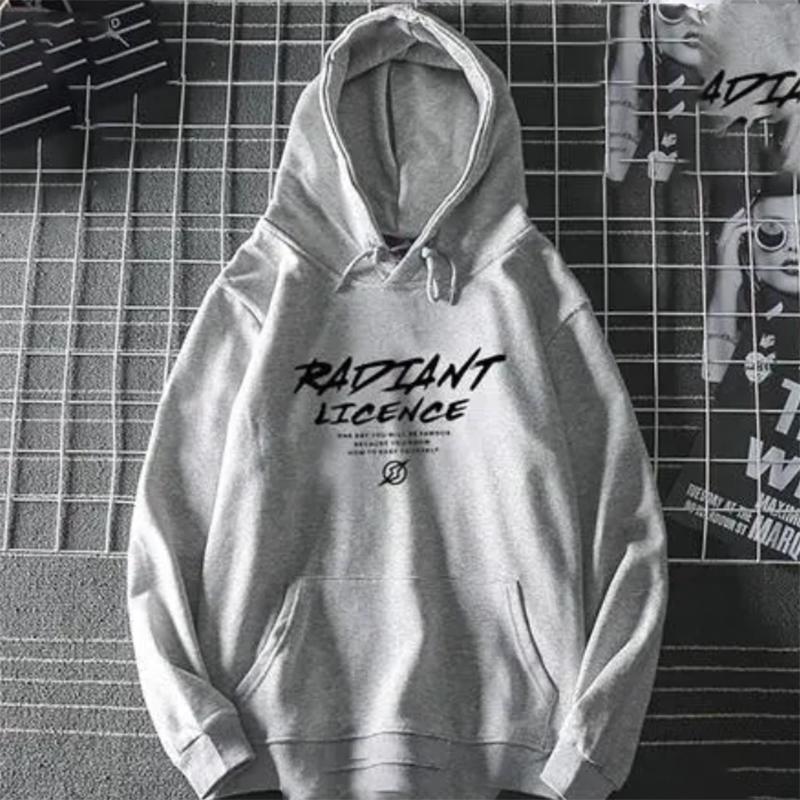 Autumn Sweater Men's Hooded Sweatshirts Letters Loose Plus Fleece Hoodie Men's Jacket Clothes