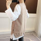 Spring and Autumn Fashion Knitted Vest Loose Solid Color Sleeveless Vest Casual Simple Female Sweater