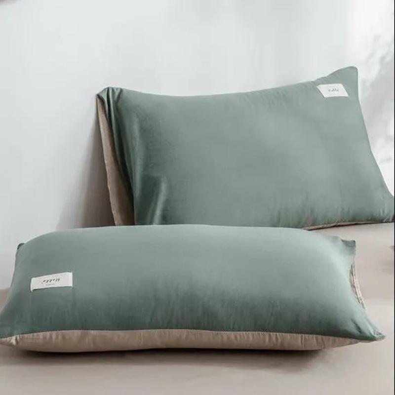 Washable Pillowcase Two Pack Pillowcase Household Adult Single Double Solid Color Bedroom Pillowcase