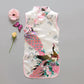 Children Dress Children's Tang Suit Girls Summer Thin Dress Cheongsam Printed Floral Cheongsam Chinese Style Sleeveless Dress