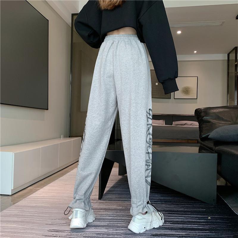 Korean Women's Casual Wide-leg Pants Student Loose and Versatile Cropped Trousers High Waist Slim Straight Track Pants Trend
