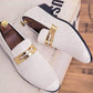 Summer British Fashion Men's Breathable Hollow Casual Shoes Men's Leather Shoes Men's Flats Shoes