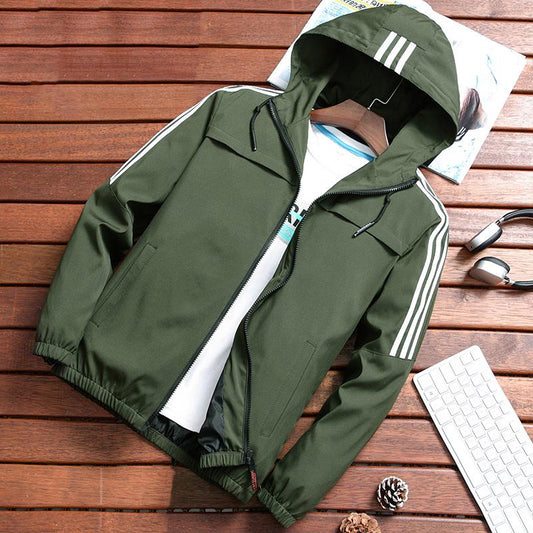 Men's Hooded Coat Plus Size Clothing Spring and Autumn Men's Outerwear Casual Jacket Jacket