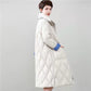 Stand-up Collar Down Jacket Women Slim Thick Loose Over The Knee Long Coat