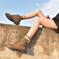 Women Martin Boots Autumn Winter Boots Lace-up Snow Ankle Boots Warm Fur Plush Women Shoes 35-40