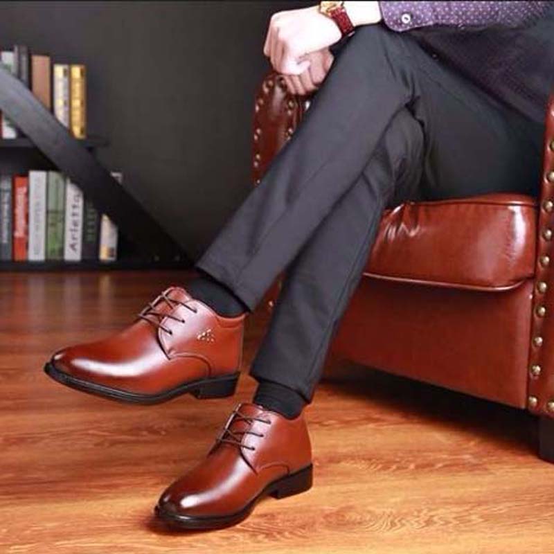 Men's Cotton Shoes Winter Plus Velvet Thick High-top Shoes Thick-soled Non-slip Cotton Shoes Middle-aged and Elderly Warm Men's Shoes