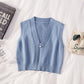 Women's Short Zipper Sweater Vest Autumn and Winter Korean Slim Sleeveless Sweater Sweater Vest Jacket