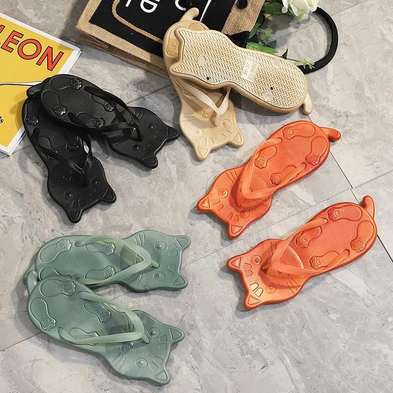 Flip-flops Female Summer Wear Fashion Non-slip Net Celebrity Ins Clip Foot Splint Clip Toe Bathroom Beach Sandals and Slippers