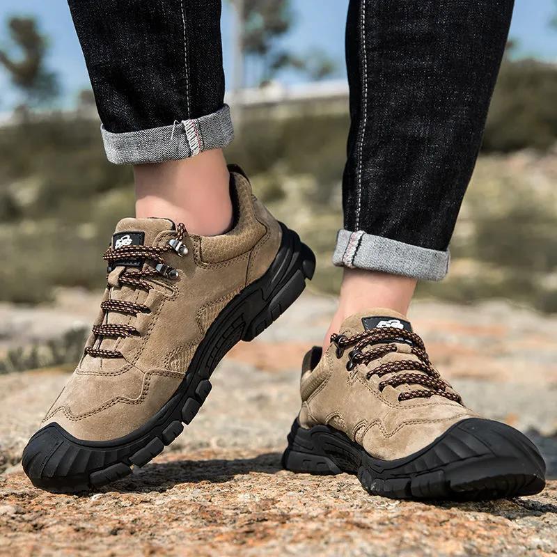Mountaineering Men's Shoes Winter Plus Velvet Warm Outdoor Casual Leather Shoes Leather Non-slip Wear-resistant Men's Sports Shoes