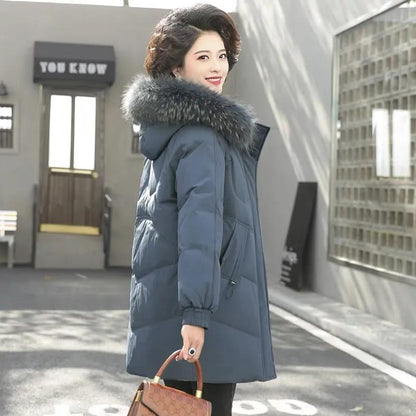Mother's Winter Jacket Middle-aged and Elderly Down Padded Jacket Women Mid-length Padded Jacket Ladies Padded Jacket