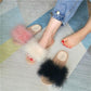 Fur Furry Slide Sweet Feather Thick Bottom Beach Female Sandals Hair Flip Flops Women Home Slippers Indoor Soft