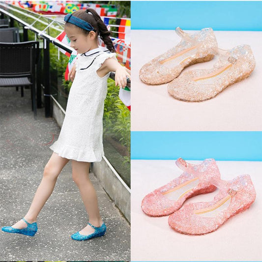 Crystal Sandals Wedge Women's Shoes High-heeled Shoes Women's Square Dance Shoes Baotou Hole Shoes