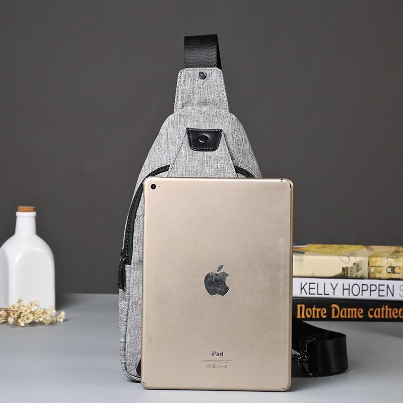 Chest Bag Men Gray Large Capacity Waterproof Oxford Cloth Shoulder Bag Outdoor Sports Bag Backpack