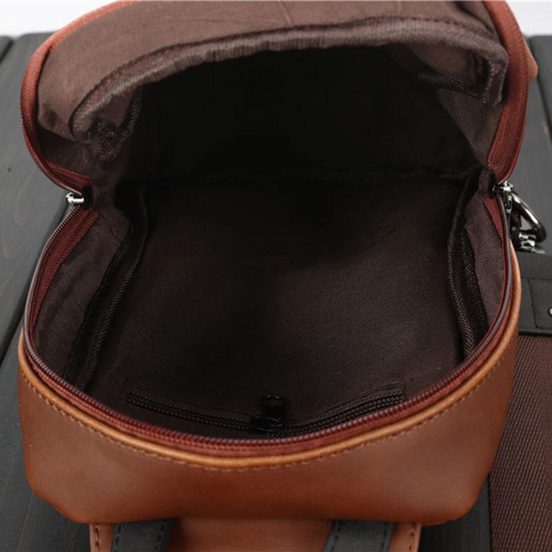 Chest Bag Men Large Capacity Multi-pocket Zipper Color Matching Shoulder Bag Outdoor Sports Pockets