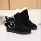Plus Velvet and Cotton Snow Boots Short Boots Women's Boots Flat Bottom Martin Women's Shoes Round Toe Low Heels