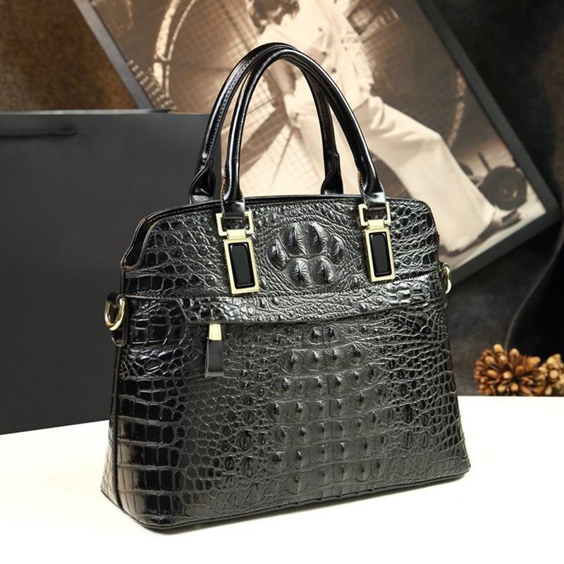 Fashion Large-capacity Lady Bag Crocodile Pattern Atmosphere Female Bag Middle-aged One Shoulder Messenger Handbag Trend