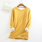 Women's Autumn Winter Plus Size Loose Thickened Velvet Warm Bottoming Shirt Top