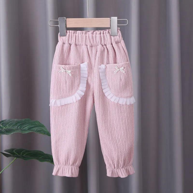 Girls' Pants Spring Models Children's Spring and Summer Children's Clothing Children's 0-4 Pants Outer Wear Girls Casual Spring Trousers