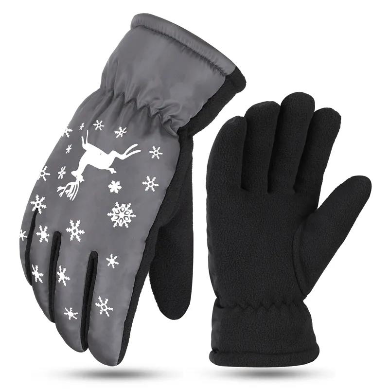 Winter Unisex Double-layer Plus Cotton Wool Gloves Thick Wear-resistant Windproof Riding Warm Waterproof Touch Screen Motorcycle Gloves