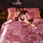 Fashion Home textile Wedding Jacquard Bedding set Luxury Satin Quilt/Duvet cover Bedclothes