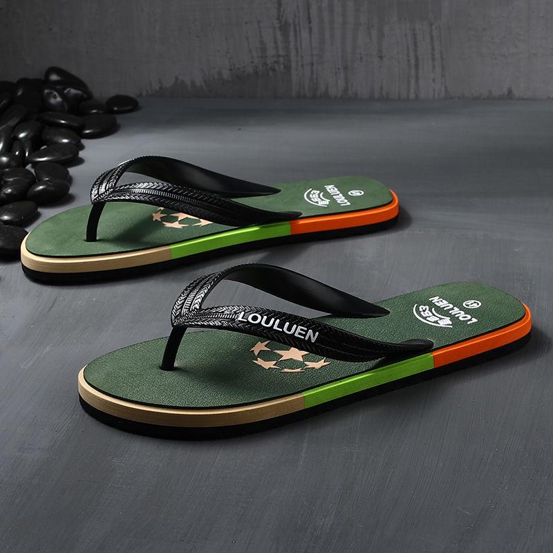 Fashion Football Slippers Men's Summer Fashion Wear Non-slip Flip Flops Casual Beach Slippers