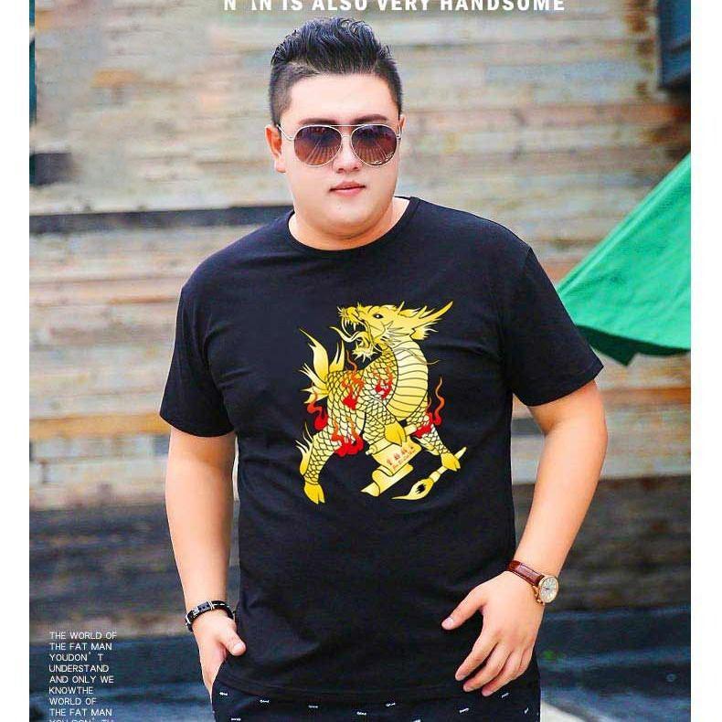 Fat Men Exclusive Men's Plus Size T-shirt Fat Men Short-sleeved Plus Fat Plus Long Short-sleeved Men Fat Top