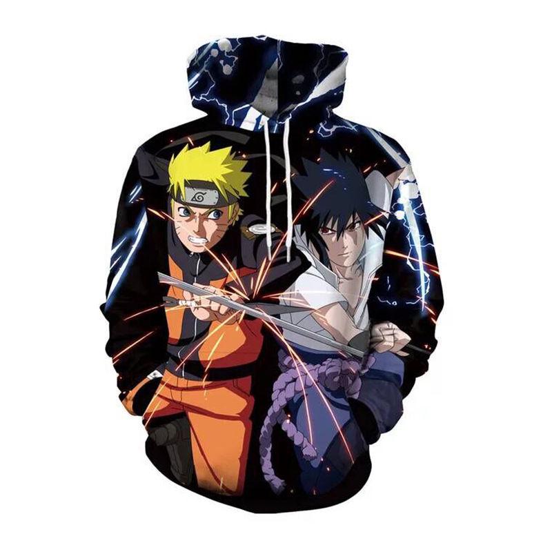 Spring and autumn coat 3D printing cartoon anime clothing woman plus size hooded sweater men