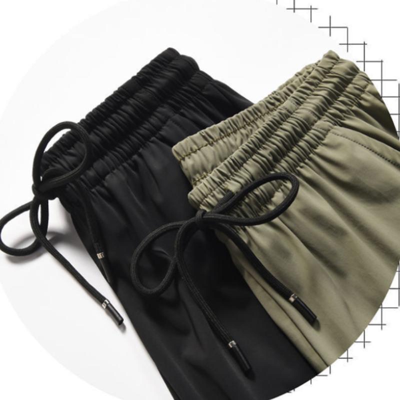 Summer Thin Ice Silk Pants Beam Foot Mosquito Pants Sports Pants Women's Black Loose and Thin High Waist Casual Harem Pants
