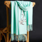 Winter Solid Color Imitation Cashmere Embroidered Scarf Mid-length Ladies Ethnic Style Tassel Shawl Warm Scarf Fabric Soft