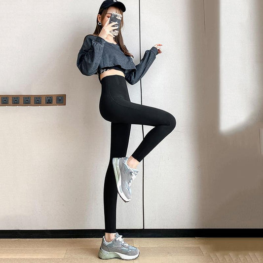 Shark Pants Women's Outer Wear Leggings Thin Suspension Pants Abdomen Hips High Waist Tight-fitting Cropped Trousers Spring and Autumn Models