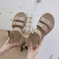 Summer Roman Sandals Wild Ladies Sandals Female Students Flat-bottomed Harajuku Style Beach Sandals Light and Comfortable
