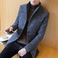 Men Winter Wool Coat Men's Jacket Solid Simple Blends Woolen Coat Male Trench Coat Casual Overcoat
