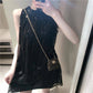 Tutu Sequins Shiny  Women's Summer Vest Dress Sleeveless Round Neck Knee-length Daily Wear Home Dating Party