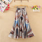 Spring and Summer Mid-length Chiffon Print Bow Boho Beach Skirt Women's Skirt