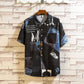 Chiffon Shirts Men Casual Tees Button Down Undies Short Sleeves T-shirt Stretch Cardigan Male Clothing Solid Color Top Summer
