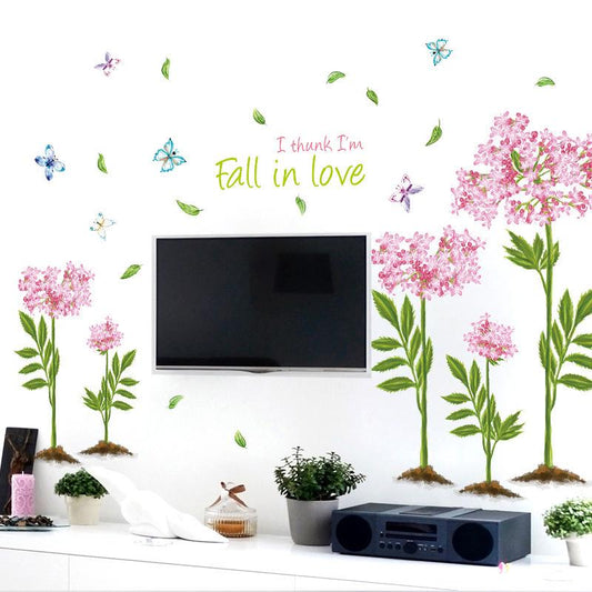 Beautiful western yarrow grass wall stickers TV sofa background decorative painting plastic
