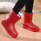 Plus Velvet Snow Boots Non-slip Warm and Waterproof Rain Boots EVA Integrated Shoes Kitchen Laundry Work Shoes