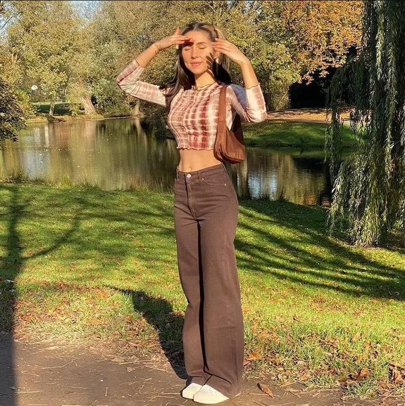 Vintage Y2K Joggers Women Cargo Pants 90s Streetwear Caramel Brown Low Waist E-girl Aesthetic Loose Straight Trousers Female