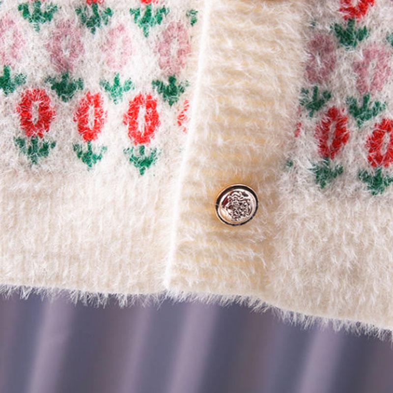 Girls Sweater 2021 Fall/winter Cardigan Western Style Big Boy Girl Knit Sweater Coat