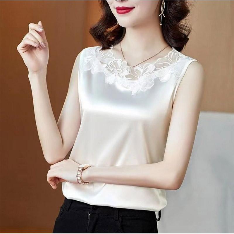 Ladies Vest Suspenders Bottoming Shirt Lace Inside Plus Size Women's Clothing