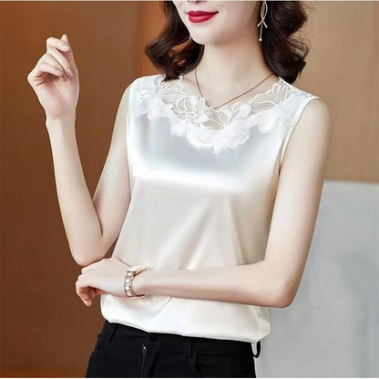 Ladies Vest Suspenders Bottoming Shirt Lace Inside Plus Size Women's Clothing