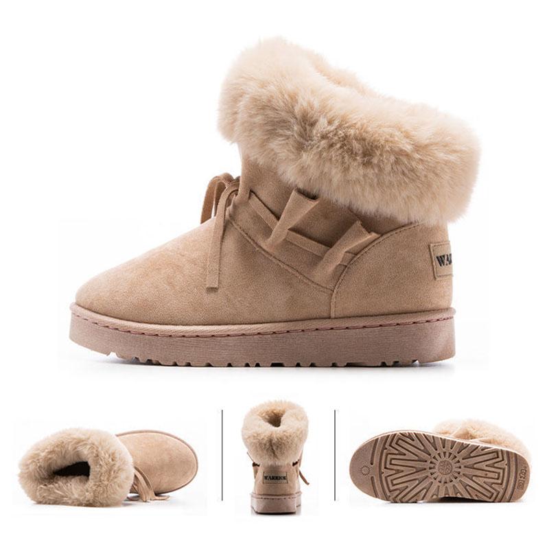 Women's Shoes Snow Boots Fur Short-tube Cotton Boots Winter Plus Velvet Warm Cotton Shoes Women Boots