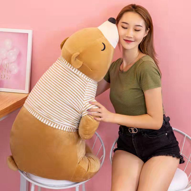 Polar Bear Plush Toys Long Pillow Stuffed Doll Girls Soft Goddess Festival Toys