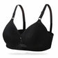 Fashionable Jacquard Thin Breathable Large Size Bra Gather No Steel Ring Full Cup Shape Top Support Anti Sagging Bra