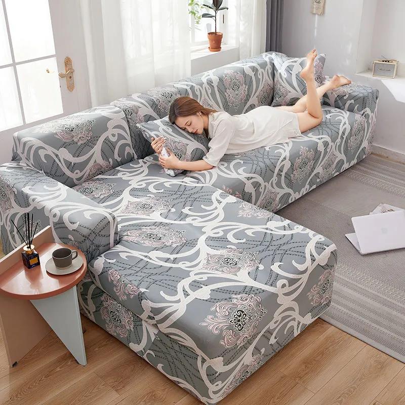Nordic Style Fashion Printing All-inclusive Elastic Dust-proof Wear-resistant Universal Sofa Cover Full Cover Sofa Cover