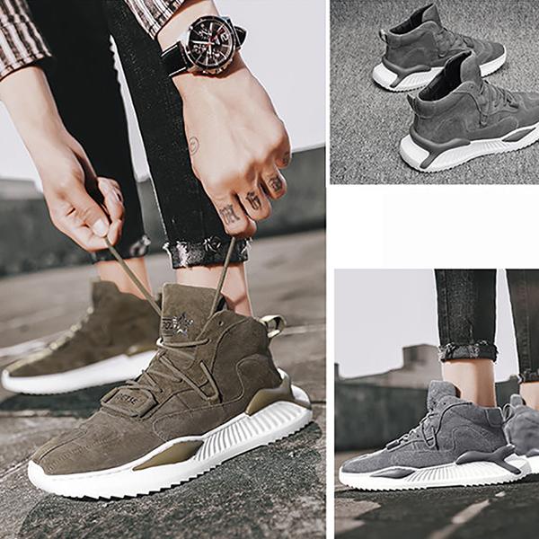 Men's High Top Sneakers Casual Running Shoes Korean Style Trendy All-match I Shoes