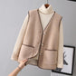 Lamb Plush Vest Female Autumn and Winter Temperament Outer Wear Fur Waistcoat Vest Vest V-neck Sleeveless Button Jacket